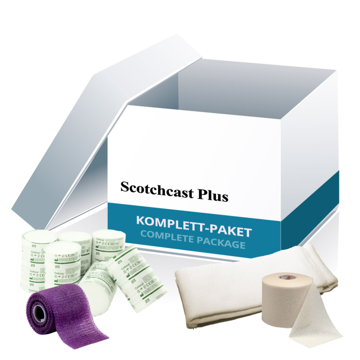 Komplettpaket SP4 (Scotchcast Plus, Frotteeschlauch, Cellona Synthetikwatte)